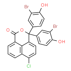 ChemSpider 2D Image | 3,3-Bis(3-bromo-4-hydroxyphenyl)-6-chloro-1H,3H-benzo[de]isochromen-1-one | C24H13Br2ClO4