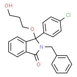 ChemSpider 2D Image | 2-Benzyl-3-(4-chlorophenyl)-3-(3-hydroxypropoxy)-1-isoindolinone | C24H22ClNO3