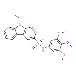 ChemSpider 2D Image | 9-ethyl-N-(3,4,5-trimethoxyphenyl)carbazole-3-sulfonamide | C23H24N2O5S