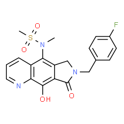 ChemSpider 2D Image | N-[7-(4-Fluorobenzyl)-9-hydroxy-8-oxo-7,8-dihydro-6H-pyrrolo[3,4-g]quinolin-5-yl]-N-methylmethanesulfonamide | C20H18FN3O4S