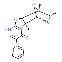 ChemSpider 2D Image | (1S,2S,10R,11S,12S)-2,11,12-Trimethyl-5-phenyl-9,13,14-trioxa-7-azatetracyclo[9.2.1.0~2,10~.0~3,8~]tetradeca-3(8),5-dien-4-one | C19H19NO4