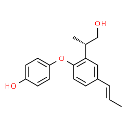 ChemSpider 2D Image | 4-{2-[(2S)-1-Hydroxy-2-propanyl]-4-[(1E)-1-propen-1-yl]phenoxy}phenol | C18H20O3