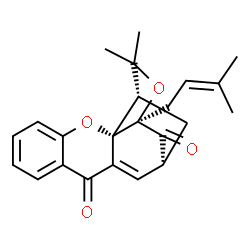 ChemSpider 2D Image | (1S,2S,13S,15R)-17,17-Dimethyl-15-(3-methyl-2-buten-1-yl)-3,16-dioxapentacyclo[11.4.1.0~2,11~.0~2,15~.0~4,9~]octadeca-4,6,8,11-tetraene-10,14-dione | C23H24O4