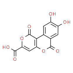 ChemSpider 2D Image | 8,9-Dihydroxy-1,6-dioxo-1H,6H-pyrano[4,3-c]isochromene-3-carboxylic acid | C13H6O8