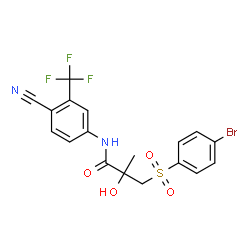 ChemSpider 2D Image | 3-[(4-Bromophenyl)sulfonyl]-N-[4-cyano-3-(trifluoromethyl)phenyl]-2-hydroxy-2-methylpropanamide | C18H14BrF3N2O4S