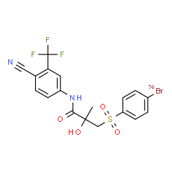 ChemSpider 2D Image | 3-{[4-(~76~Br)Bromophenyl]sulfonyl}-N-[4-cyano-3-(trifluoromethyl)phenyl]-2-hydroxy-2-methylpropanamide | C18H1476BrF3N2O4S