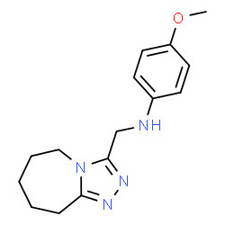 ChemSpider 2D Image | 4-Methoxy-N-(6,7,8,9-tetrahydro-5H-[1,2,4]triazolo[4,3-a]azepin-3-ylmethyl)aniline | C15H20N4O