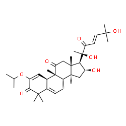 ChemSpider 2D Image | (4R,9beta,16alpha,23E)-16,20,25-Trihydroxy-2-isopropoxy-9,10,14-trimethyl-4,9-cyclo-9,10-secocholesta-2,5,23-triene-1,11,22-trione | C33H48O7