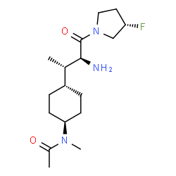 ChemSpider 2D Image | N-(trans-4-{(2S,3S)-3-Amino-4-[(3S)-3-fluoro-1-pyrrolidinyl]-4-oxo-2-butanyl}cyclohexyl)-N-methylacetamide | C17H30FN3O2
