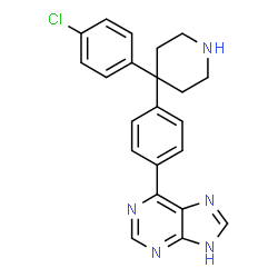 ChemSpider 2D Image | 6-{4-[4-(4-Chlorophenyl)-4-piperidinyl]phenyl}-1H-purine | C22H20ClN5