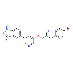 ChemSpider 2D Image | 3-PYRIDIN-4-YL-2,4-DIHYDRO-INDENO[1,2-.C.] PYRAZOLE | C22H21BrN4O
