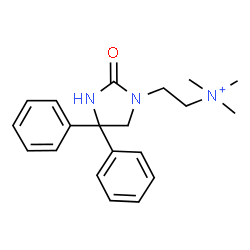ChemSpider 2D Image | N,N,N-Trimethyl-2-(2-oxo-4,4-diphenyl-1-imidazolidinyl)ethanaminium | C20H26N3O
