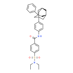 ChemSpider 2D Image | 4-(Diethylsulfamoyl)-N-{4-[(5R,7S)-3-phenyladamantan-1-yl]phenyl}benzamide | C33H38N2O3S