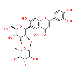 ChemSpider 2D Image | Isoorientin 2''-O-rhamnoside | C27H30O15