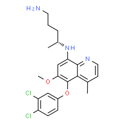 ChemSpider 2D Image | (4R)-N~4~-[5-(3,4-Dichlorophenoxy)-6-methoxy-4-methyl-8-quinolinyl]-1,4-pentanediamine | C22H25Cl2N3O2
