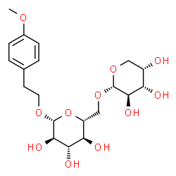 ChemSpider 2D Image | 2-(4-Methoxyphenyl)ethyl 6-O-alpha-L-arabinopyranosyl-beta-D-glucopyranoside | C20H30O11
