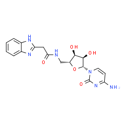 ChemSpider 2D Image | 5'-[(1H-Benzimidazol-2-ylacetyl)amino]-5'-deoxycytidine | C18H20N6O5