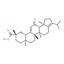 ChemSpider 2D Image | Methyl (5aR,5bS,7aS,10S,11aS,13aR,13bR)-3-isopropyl-5a,5b,7a,10,13b-pentamethyl-13-oxo-2,4,5,5a,5b,6,7,7a,8,9,10,11,11a,13,13a,13b-hexadecahydro-1H-cyclopenta[a]chrysene-10-carboxylate | C31H46O3