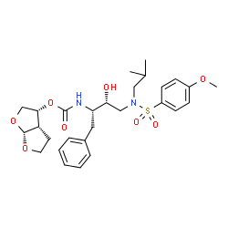ChemSpider 2D Image | (3r,3as,6ar)-Hexahydrofuro[2,3-B]furan-3-Yl [(1s,2r)-1-Benzyl-2-Hydroxy-3-{isobutyl[(4-Methoxyphenyl)sulfonyl]amino}propyl]carbamate | C28H38N2O8S