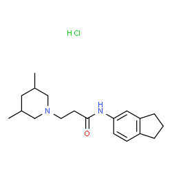 ChemSpider 2D Image | N-(2,3-Dihydro-1H-inden-5-yl)-3-(3,5-dimethyl-1-piperidinyl)propanamide hydrochloride (1:1) | C19H29ClN2O