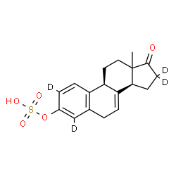 ChemSpider 2D Image | (13xi)-17-Oxo(2,4,16,16-~2~H_4_)estra-1,3,5(10),7-tetraen-3-yl hydrogen sulfate | C18H16D4O5S
