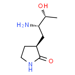 ChemSpider 2D Image | (3S)-3-[(2S,3R)-2-Amino-3-hydroxybutyl]-2-pyrrolidinone | C8H16N2O2