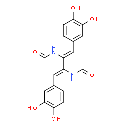 ChemSpider 2D Image | N,N'-[(1Z,3Z)-1,4-Bis(3,4-dihydroxyphenyl)-1,3-butadiene-2,3-diyl]diformamide | C18H16N2O6