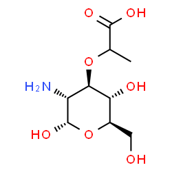 ChemSpider 2D Image | 2-Amino-3-O-(1-carboxyethyl)-2-deoxy-alpha-D-glucopyranose | C9H17NO7
