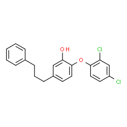 ChemSpider 2D Image | 2-(2,4-Dichlorophenoxy)-5-(3-phenylpropyl)phenol | C21H18Cl2O2