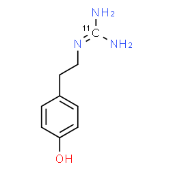 ChemSpider 2D Image | 2-[2-(4-Hydroxyphenyl)ethyl](~11~C)guanidine | C811CH13N3O