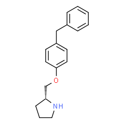 ChemSpider 2D Image | (2R)-2-[(4-Benzylphenoxy)methyl]pyrrolidine | C18H21NO