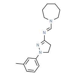 ChemSpider 2D Image | (E)-1-(1-Azepanyl)-N-[1-(3-methylphenyl)-4,5-dihydro-1H-pyrazol-3-yl]methanimine | C17H24N4
