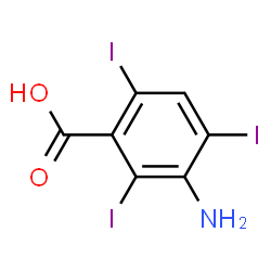 ChemSpider 2D Image | 3-Amino-2,4,6-triiodobenzoic acid | C7H4I3NO2