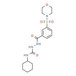 ChemSpider 2D Image | N-Cyclohexyl-2-[3-(4-morpholinylsulfonyl)benzoyl]hydrazinecarboxamide | C18H26N4O5S
