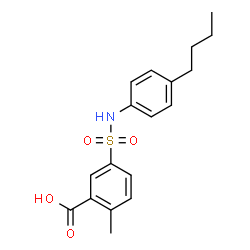 ChemSpider 2D Image | 5-(4-Butyl-phenylsulfamoyl)-2-methyl-benzoic acid | C18H21NO4S