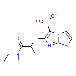 ChemSpider 2D Image | N-Ethyl-N~2~-(5-nitroimidazo[2,1-b][1,3]thiazol-6-yl)alaninamide | C10H13N5O3S