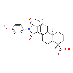 ChemSpider 2D Image | (5R,9R,13R,17R)-19-Isopropyl-15-(4-methoxyphenyl)-5,9-dimethyl-14,16-dioxo-15-azapentacyclo[10.5.2.0~1,10~.0~4,9~.0~13,17~]nonadec-18-ene-5-carboxylic acid | C31H39NO5