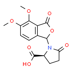 ChemSpider 2D Image | 1-(4,5-Dimethoxy-3-oxo-1,3-dihydro-2-benzofuran-1-yl)-5-oxo-L-proline | C15H15NO7