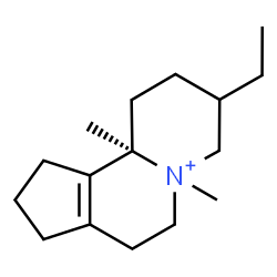 ChemSpider 2D Image | (10bR)-3-Ethyl-5,10b-dimethyl-1,2,3,4,6,7,8,9,10,10b-decahydrocyclopenta[a]quinolizinium | C16H28N