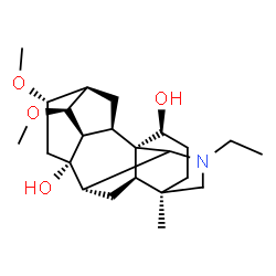 ChemSpider 2D Image | (1alpha,14alpha,16beta)-20-Ethyl-14,16-dimethoxy-4-methylaconitane-1,8-diol | C23H37NO4