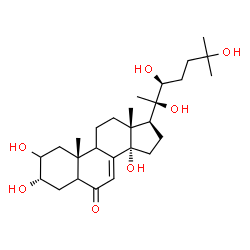 ChemSpider 2D Image | (3alpha,9xi,22S)-2,3,14,20,22,25-Hexahydroxycholest-7-en-6-one | C27H44O7