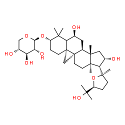 ChemSpider 2D Image | (3beta,5xi,6alpha,9beta,16beta,20R,24S)-6,16,25-Trihydroxy-20,24-epoxy-9,19-cyclolanostan-3-yl beta-D-xylopyranoside | C35H58O9