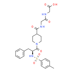 ChemSpider 2D Image | N-[(1-{N-[(4-Methylphenyl)sulfonyl]-L-phenylalanyl}-4-piperidinyl)carbonyl]glycylglycine | C26H32N4O7S