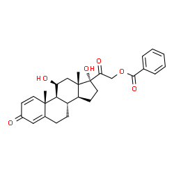 ChemSpider 2D Image | (11beta)-11,17-Dihydroxy-3,20-dioxopregna-1,4-dien-21-yl benzoate | C28H32O6