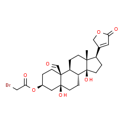 ChemSpider 2D Image | (3beta,5beta)-3-(2-Bromoacetoxy)-5,14-dihydroxy-19-oxocard-20(22)-enolide | C25H33BrO7