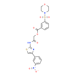 ChemSpider 2D Image | 2-{[4-(3-Nitrophenyl)-1,3-thiazol-2-yl]amino}-2-oxoethyl 3-(4-morpholinylsulfonyl)benzoate | C22H20N4O8S2