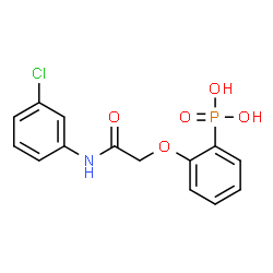 ChemSpider 2D Image | (2-{2-[(3-Chlorophenyl)amino]-2-oxoethoxy}phenyl)phosphonic acid | C14H13ClNO5P