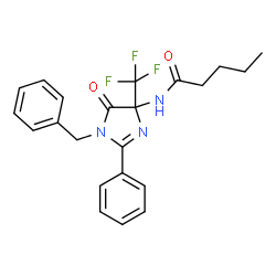 ChemSpider 2D Image | N-[1-Benzyl-5-oxo-2-phenyl-4-(trifluoromethyl)-4,5-dihydro-1H-imidazol-4-yl]pentanamide | C22H22F3N3O2