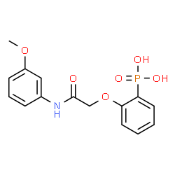 ChemSpider 2D Image | (2-{2-[(3-Methoxyphenyl)amino]-2-oxoethoxy}phenyl)phosphonic acid | C15H16NO6P