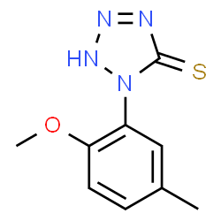 ChemSpider 2D Image | 1-(2-Methoxy-5-methyl-phenyl)-1H-tetrazole-5-thiol | C9H10N4OS